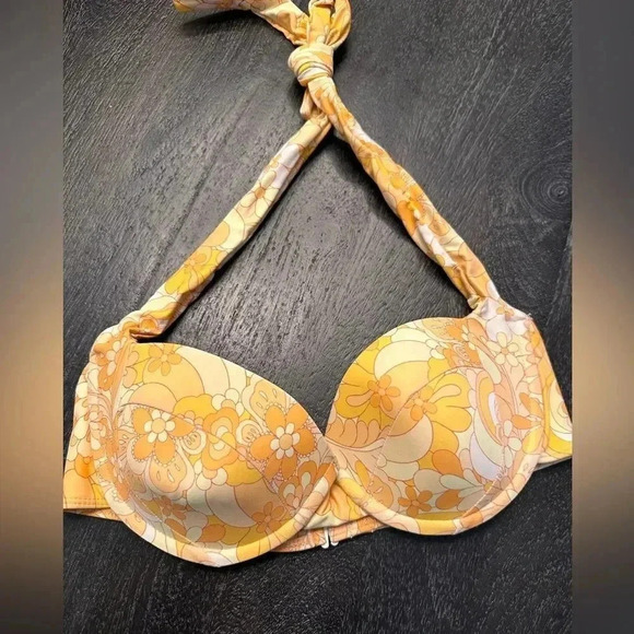 Tularosa Nori Top in Orange Retro Paisley Bikini Top Sz S - Picture 4 of 6